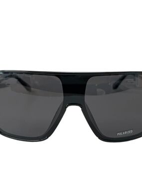 QUAY Take A Number Sunglasses Polarized Black Frame Black Shield Lens Unisex